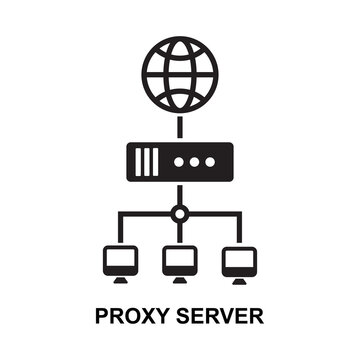 Proxy server icon isolated on white background vector illustration.