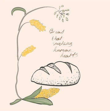 Bread poster ink watercolor