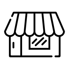 Pixel perfect store merchant line icon. Vector illustration