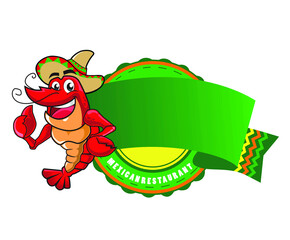 prawn mascot cartoon in vector