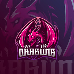 dragon mascot logo design vector with modern illustration concept style for badge, emblem and tshirt printing. angry dragon illustration for sport team.