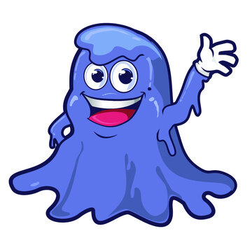 slime mascot cartoon in vector