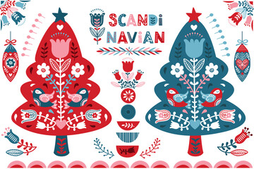 Scandinavian Christmas Tree Collections Set