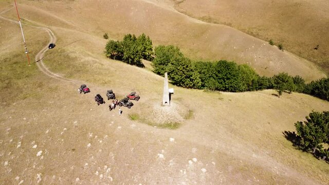 Buggy riders in the oldest and largest sandy terrain in Europe. Deliblato Sands, Serbia