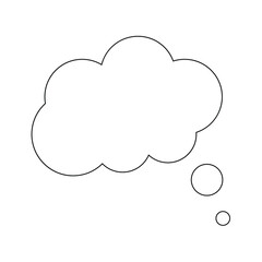 Think of isolated bubbles on a white background. Bubbles think trendy with style. Balloons of creative thought. Cloud line art, vector illustration