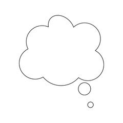 Think of isolated bubbles on a white background. Bubbles think trendy with style. Balloons of creative thought. Cloud line art, vector illustration