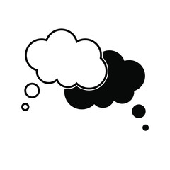 Think speech bubble blank icon vector