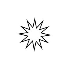 Black and white star icon with a different flat star style, vector illustration. eps 10