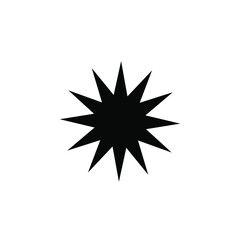 Black and white star icon with a different flat star style, vector illustration. eps 10