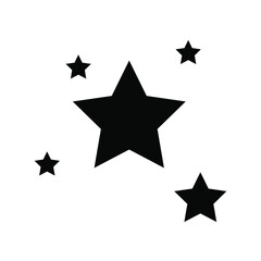Black and white star icon with a different flat star style, vector illustration. eps 10