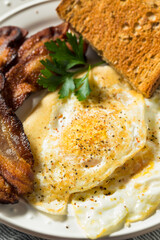 Homemade Over Easy Eggs with Bacon