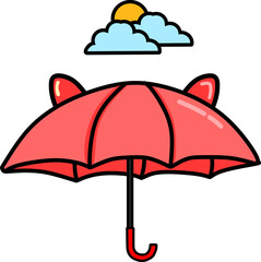 illustration vector graphic of cute pink umbrella that protect from the heat of the sun, perfect for design material, etc.