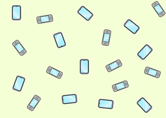 Seamless technological pattern with smart phones and game consoles. Perfect for technology and other products