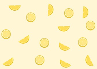 seamless Lemon vector pattern featuring split lemon, perfect for background and more