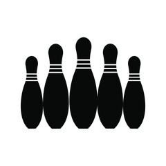bowling - pin bowling icon vector design template, on white backround