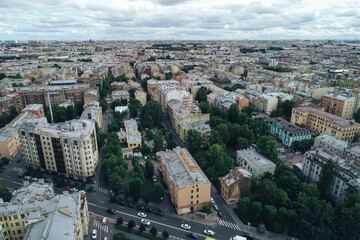 Fototapeta premium Aerial Townscape of Saint Petersburg City. Petrogradsky District