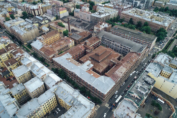 Obraz premium Aerial Townscape of Saint Petersburg City. Petrogradsky District