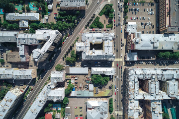 Fototapeta premium Aerial Townscape of Saint Petersburg City. Petrogradsky District