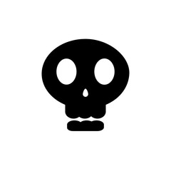 Black Quirky cartoon skull, halloween theme