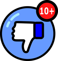 3d symbols and icon dislike for social media that receive notification, Vector like for website and mobile app and design material