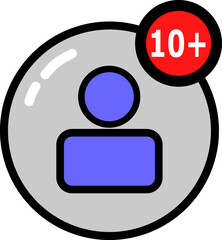 3d symbols and icon follow for social media that receive notification, Vector like for website and mobile app and design material