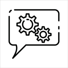 Message settings line style icon isolated on white background. vector illustration for graphic design, website, UI. EPS 10