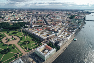 Fototapeta na wymiar Aerial Townscape of Saint Petersburg City. Central District