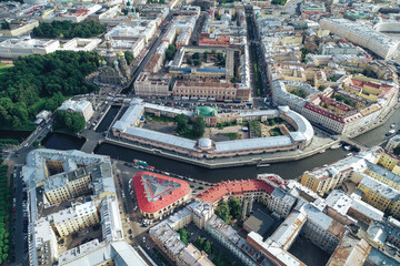 Aerial Townscape of Saint Petersburg City. Central  District