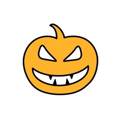 Halloween Character yellow pictogram isolated on white