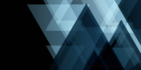 Obraz premium Abstract blue green black triangle abstract presentation background