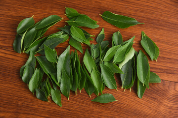 Fresh Indian curry leaves / heap of Curry leaf . Very popular used for cooking , seasoning in South India Kerala