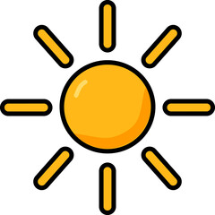 illustration vector graphic of sun that shows a sunny day, perfect for weather prediction design materials, etc.