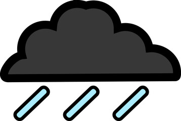 illustration vector graphic of black clouds that show rainy weather, perfect for weather prediction design materials, etc.