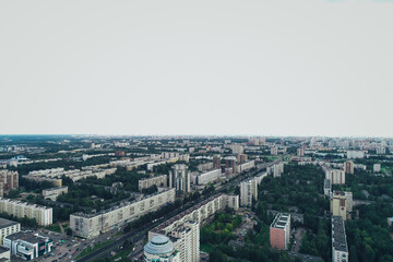 Fototapeta premium Aerial Townscape of Saint Petersburg City. Kalininsky District