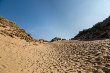 Fototapeta na wymiar Formby Sand Dunes on a Sunny Late Summers Day