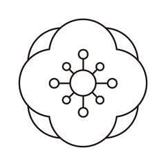 beautiful flower garden nature line style icon