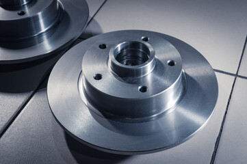 auto parts, new brake discs car service. Close up