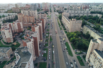 Aerial Townscape of Saint Petersburg City. Kalininsky District