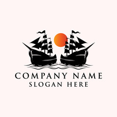 Two Ship Logo Design Template