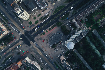 Aerial Townscape of Saint Petersburg City. Kalininsky District
