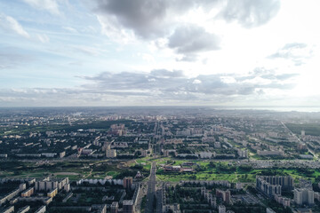 Obraz premium Aerial Townscape of Saint Petersburg City. Kalininsky District 