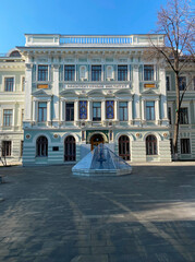Building of the Moscow architectural Institute (MARKHI). The Former Estate Vorontsov. The fountain is covered with a dome for winter
