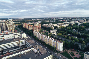 Obraz premium Aerial Townscape of Saint Petersburg City. Kalininsky District 