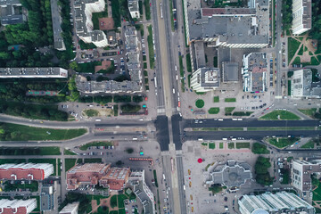 Obraz premium Aerial Townscape of Saint Petersburg City. Kalininsky District 