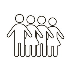 group of team people line style icon