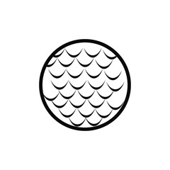Vector illustration of golf ball icon and flag Golf flag icon. Vector illustration of a flat white background. EPS