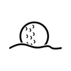 Vector illustration of golf ball icon and flag Golf flag icon. Vector illustration of a flat white background. EPS