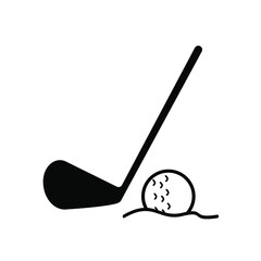 Vector illustration of golf ball icon and flag Golf flag icon. Vector illustration of a flat white background. EPS