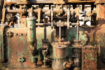 old rusty lock, metal construction, Engine