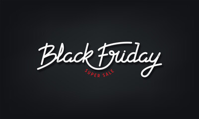 Fototapeta na wymiar Black Friday sale vector lettering illustration. Big sale background. 